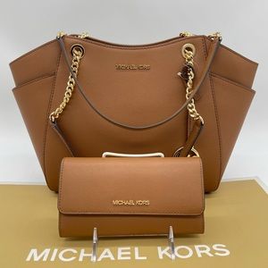 Michael Kors LG Chain Tote & Trifold Wallet
